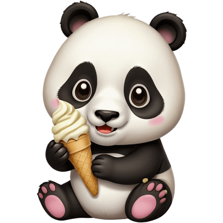 Panda eating ice cream emoji