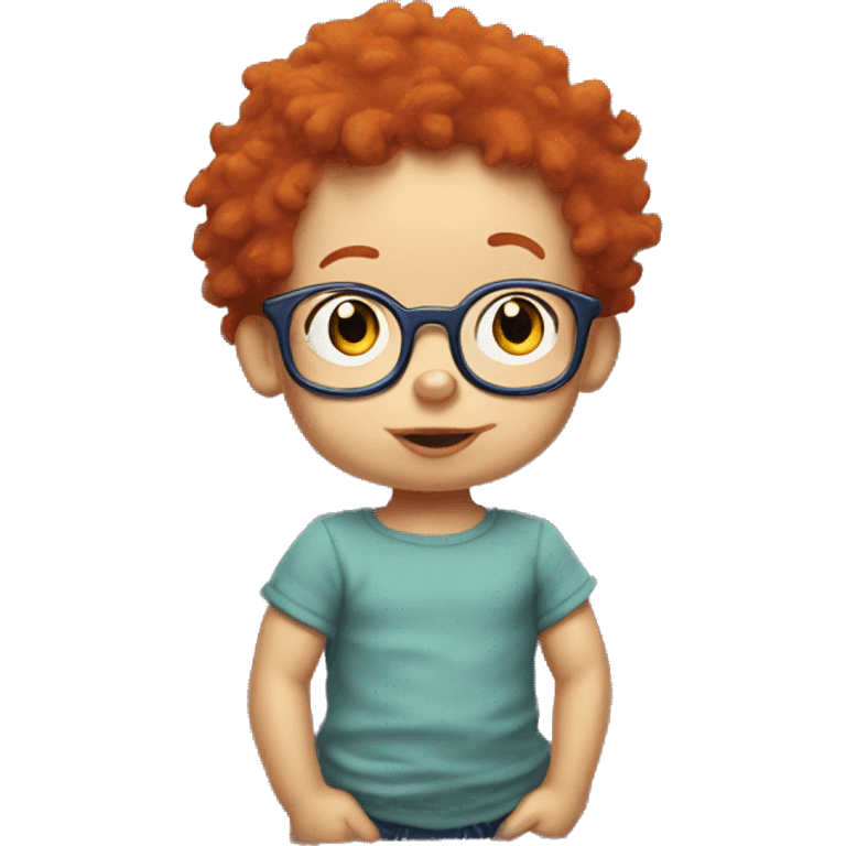 rugrats Redhead baby with glasses emoji