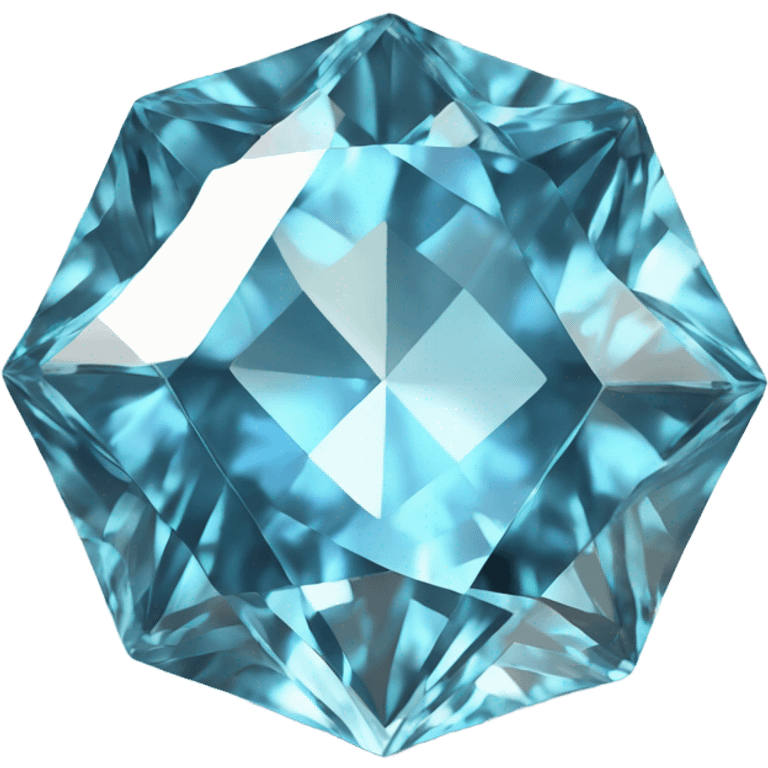 Topaz gemstone emoji in a classic diamond shape, no background. Detailed facets, vibrant sky-blue tones, and shimmering highlights for a clean, elegant, 3D look. emoji