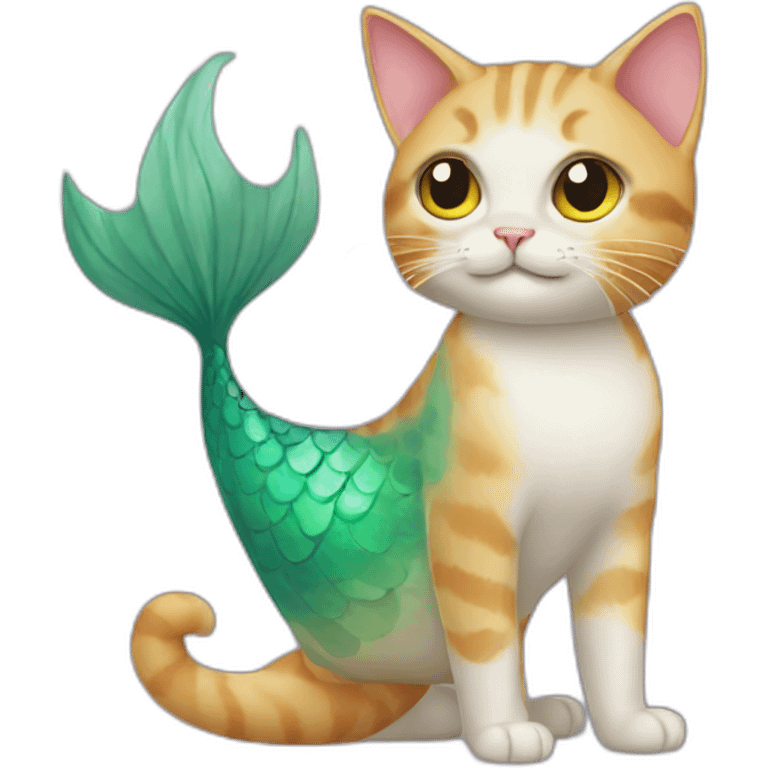 Cat with a mermaid tail emoji