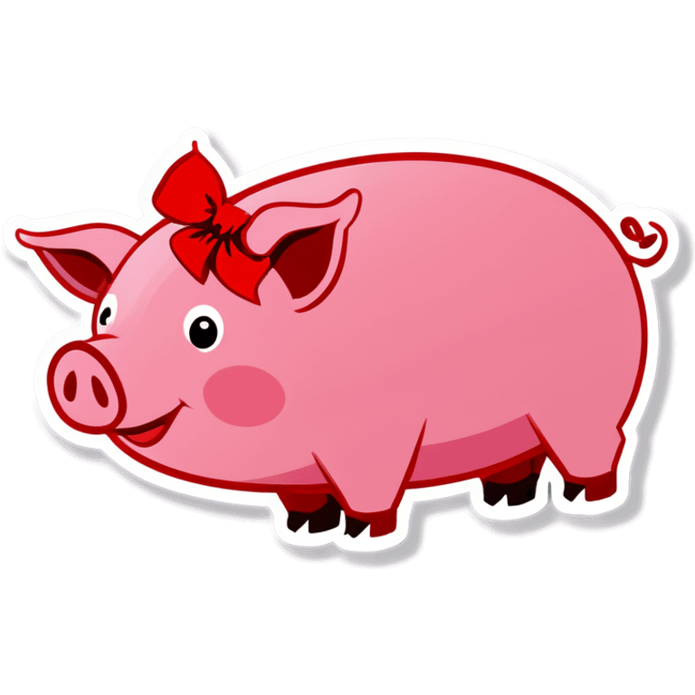 Piggy with ribbon on  emoji