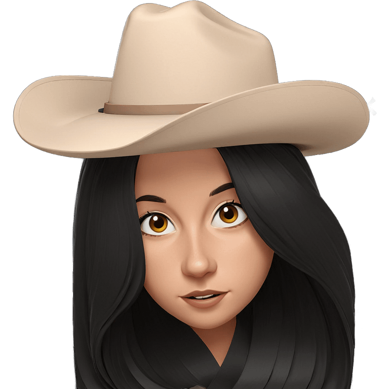 cowgirl with black hair portrait emoji