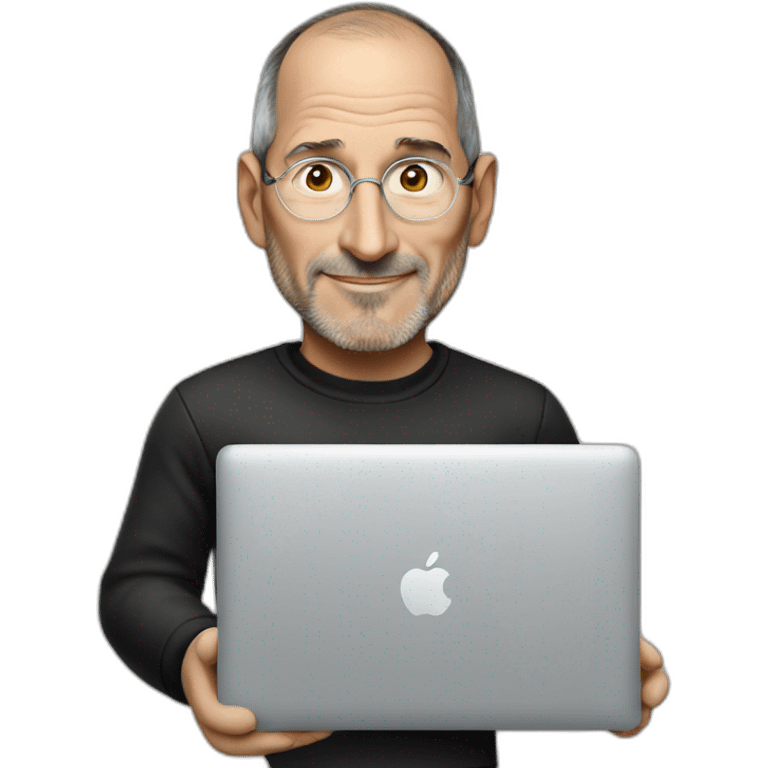 Steve Jobs holding a macbook emoji