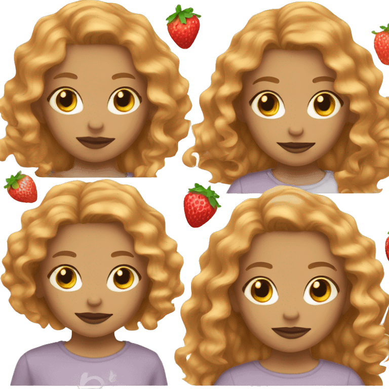 Girl with strawberry blonde wavy hair light skin emoji