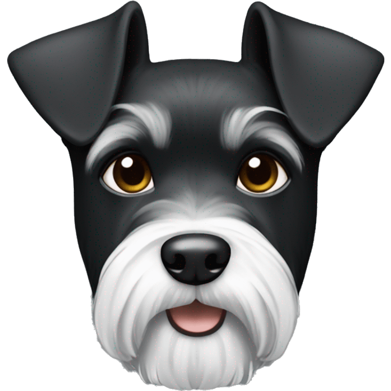 Mini schnauzer, black with white on chest emoji