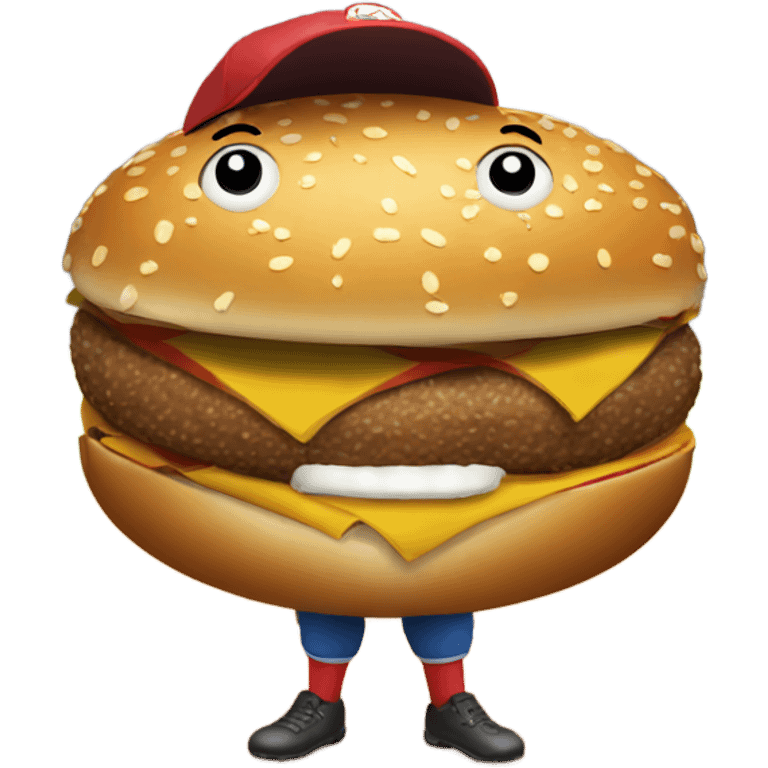 Hamburger playing baseball emoji