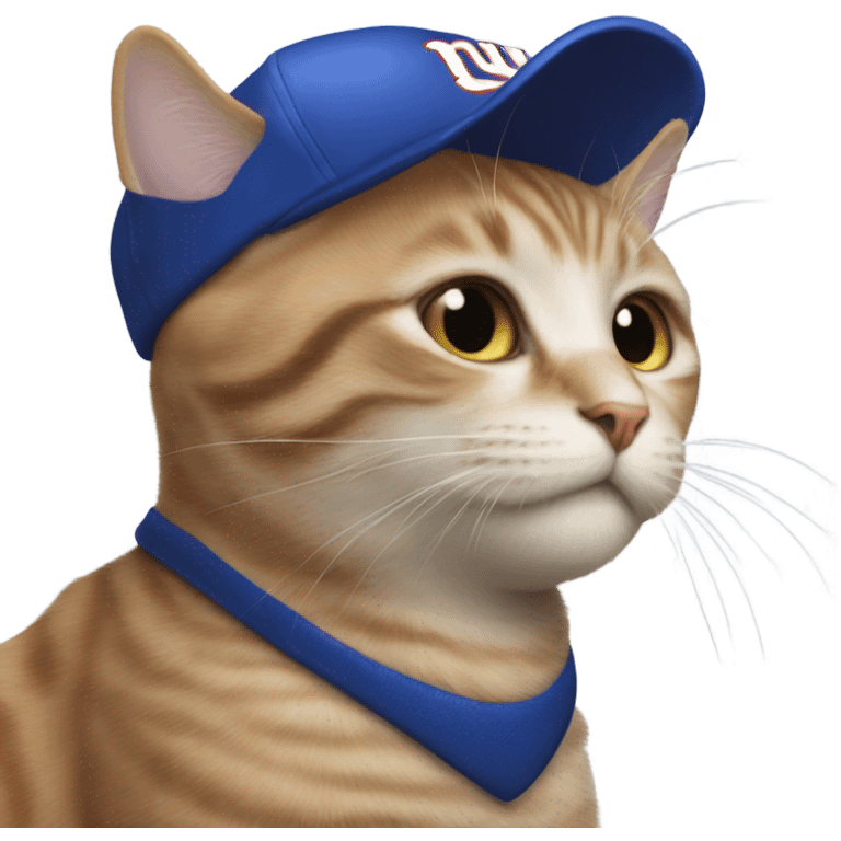 Cat wearing a New York giants hat emoji