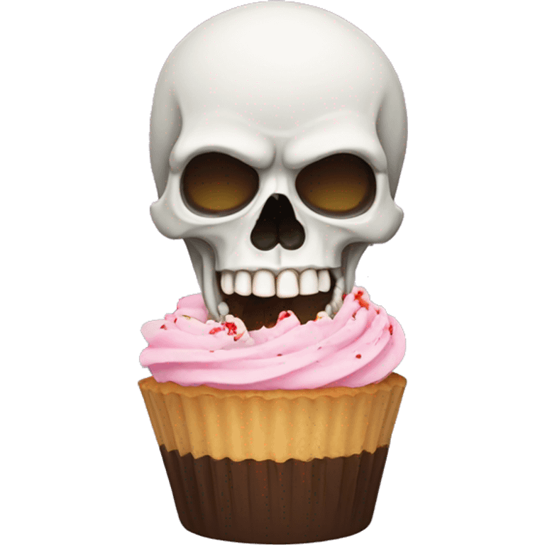 skull eating cupcake emoji