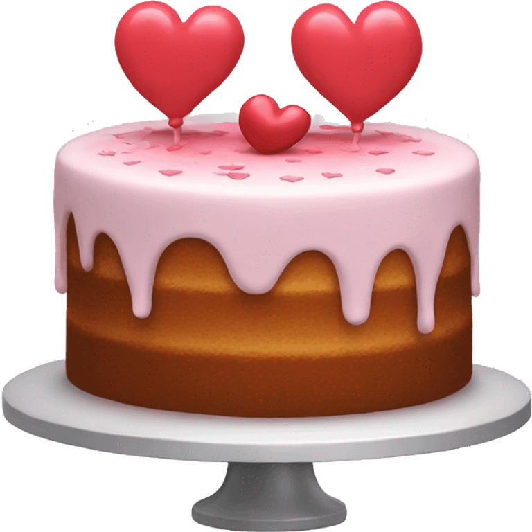 Cake with love emoji