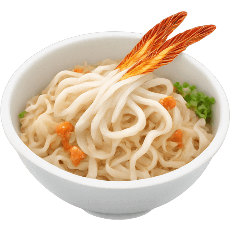 Flat rice noodles with wings emoji