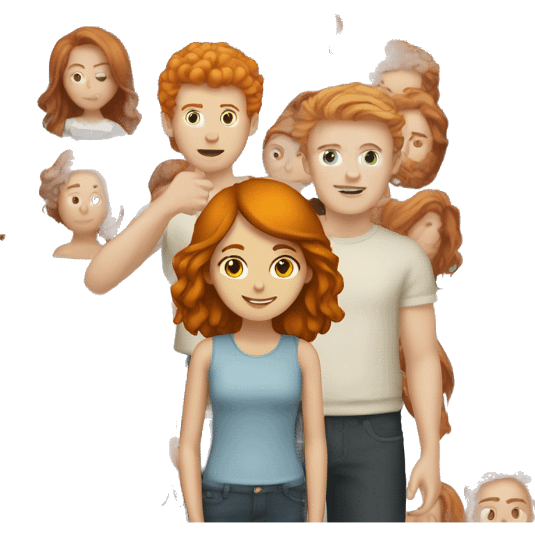 Ginger boy with brunette girl emoji