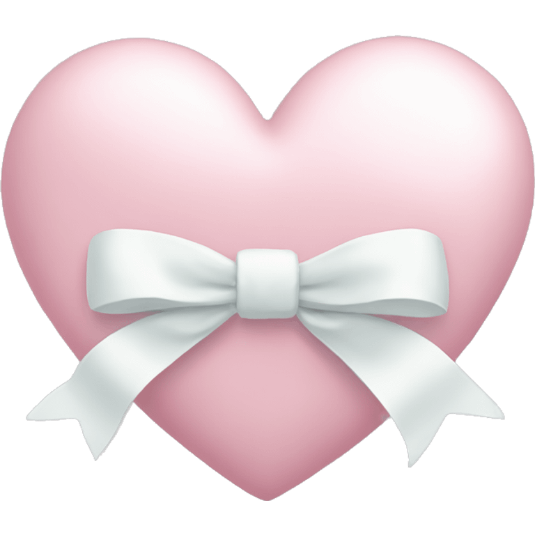 Pastel pink heart with white bow emoji