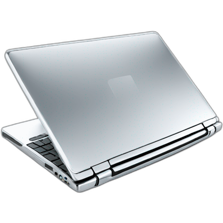 Full chrome plated solid color uncluttered laptop 3d emoji