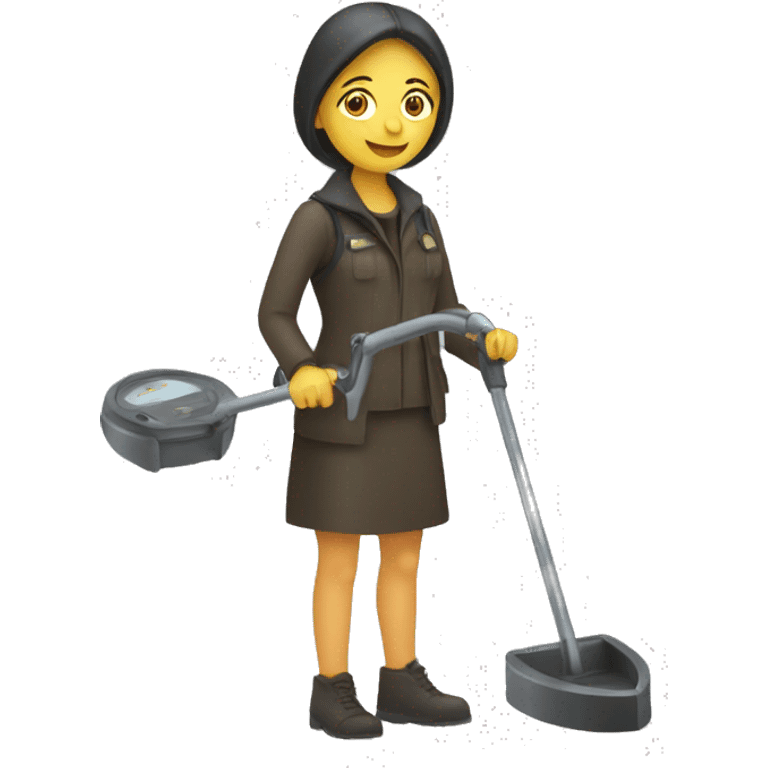 woman using a metal detector  emoji