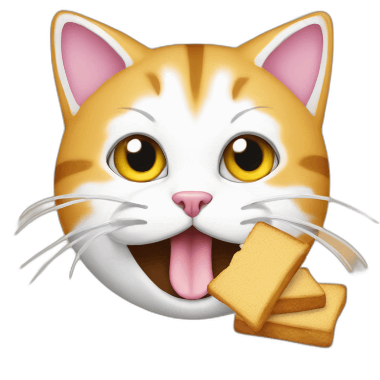 Cat eat sandwith emoji