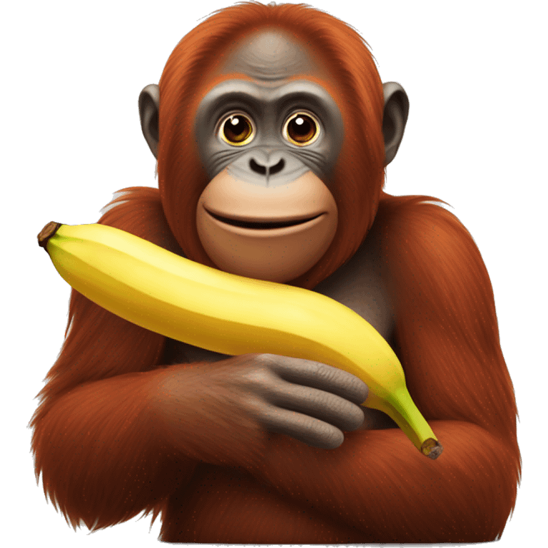 Orangutan holding a bananana emoji