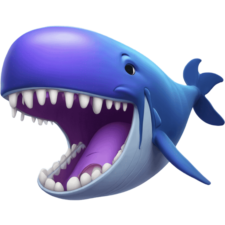 Blue whale purple, open mouth emoji