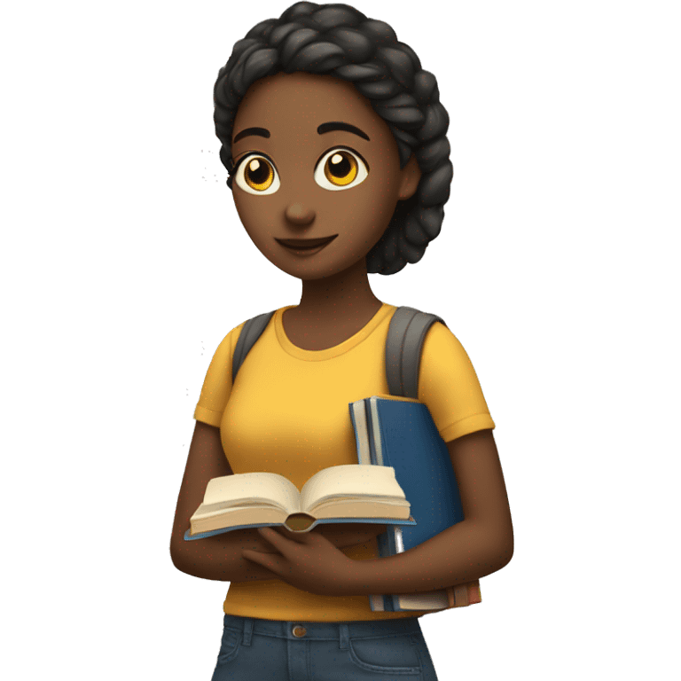 girl with books emoji