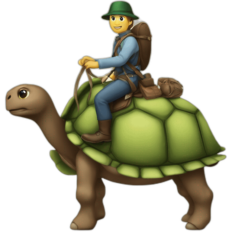 Tortue sur cheval emoji