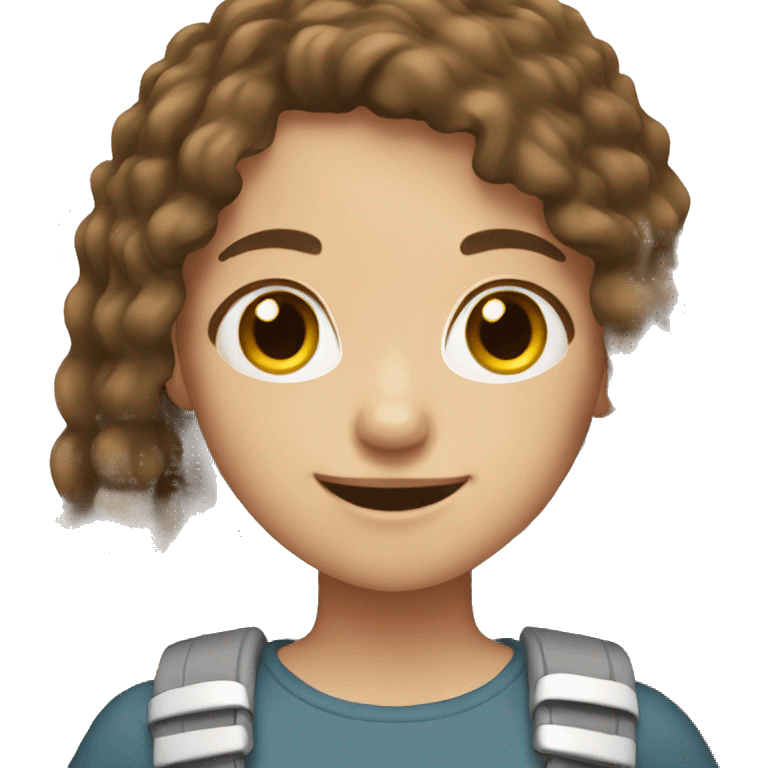 girl with brown hair and braces  emoji