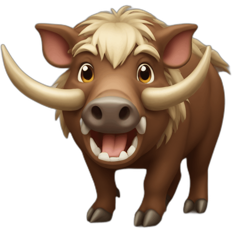 anthropomorphic brown boar with tusk emoji