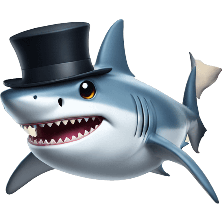 Shark with top hat  emoji