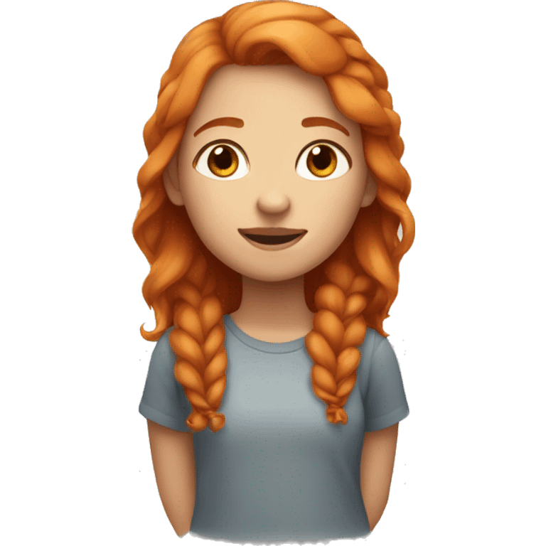 Cute girl with ginger hair emoji