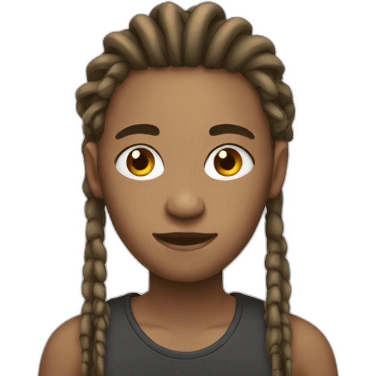 A teenager with medium dreadlocks emoji