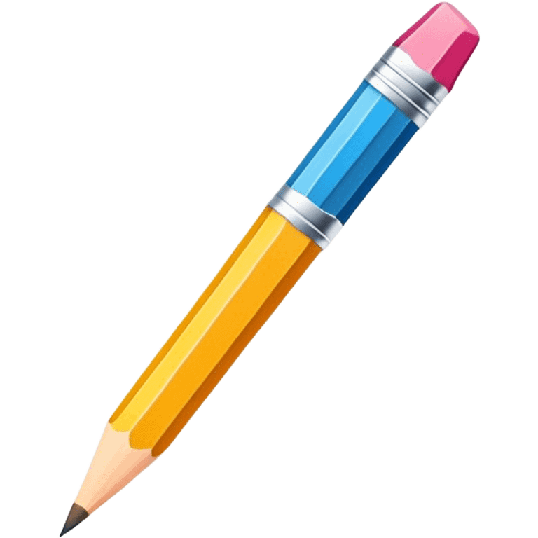 icon for Illustration hobbie, pencil and paintbrush on paper, colorful sketch, simple lines, minimalistic style, transparent background. emoji