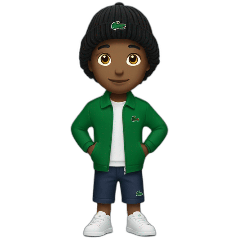 Black boy lacoste beanie with lacoste emoji