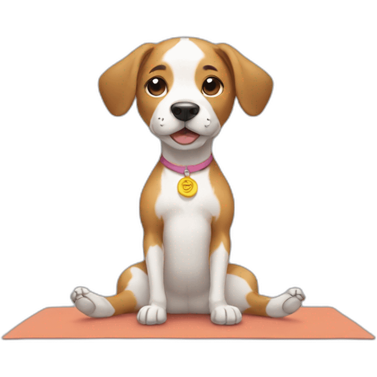 dog doing yoga emoji