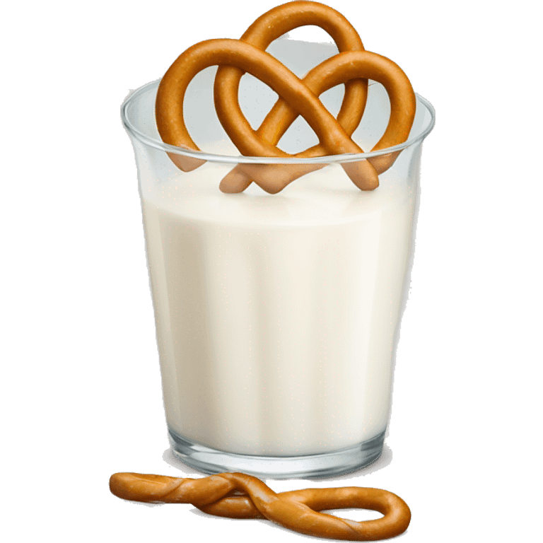 A glass of milk with a pretzel emoji