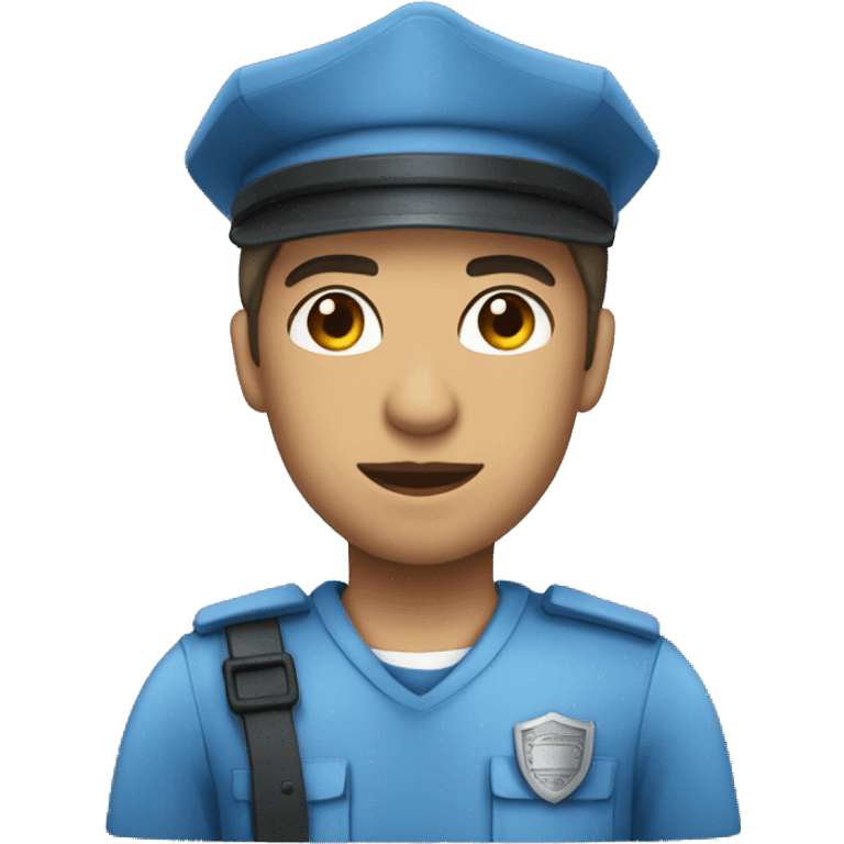 prison gaurd with helmet  blue elmet and blue dress emoji