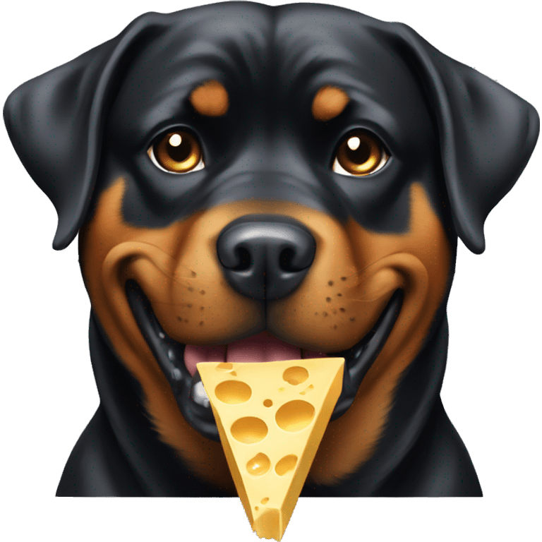 Rottweiler eating cheese emoji