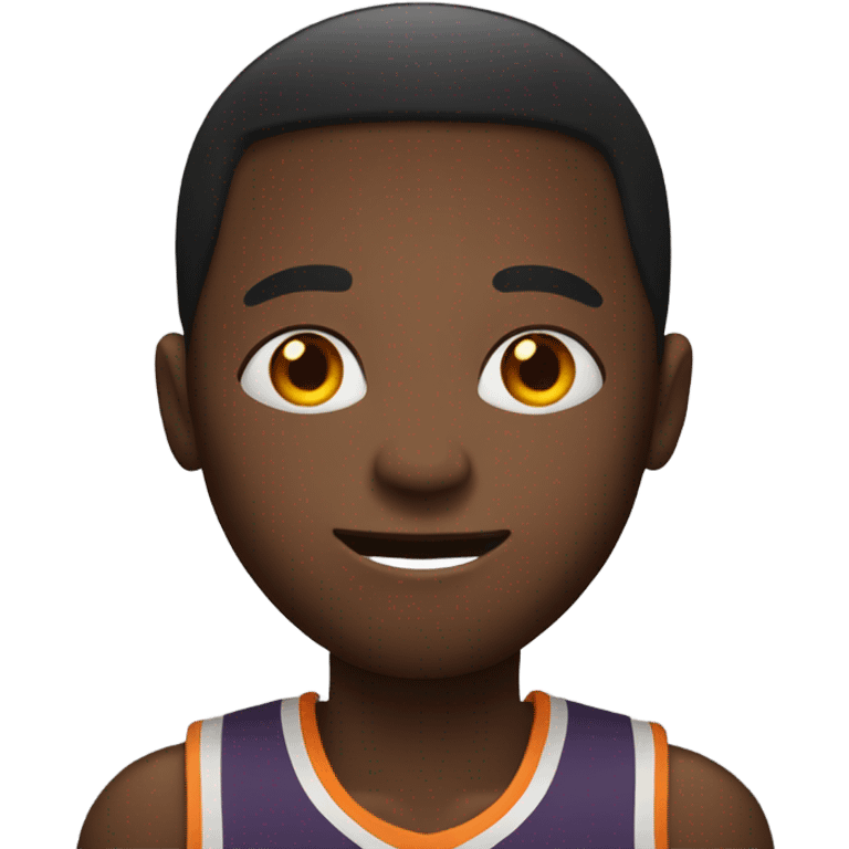 African american with a basketball emoji