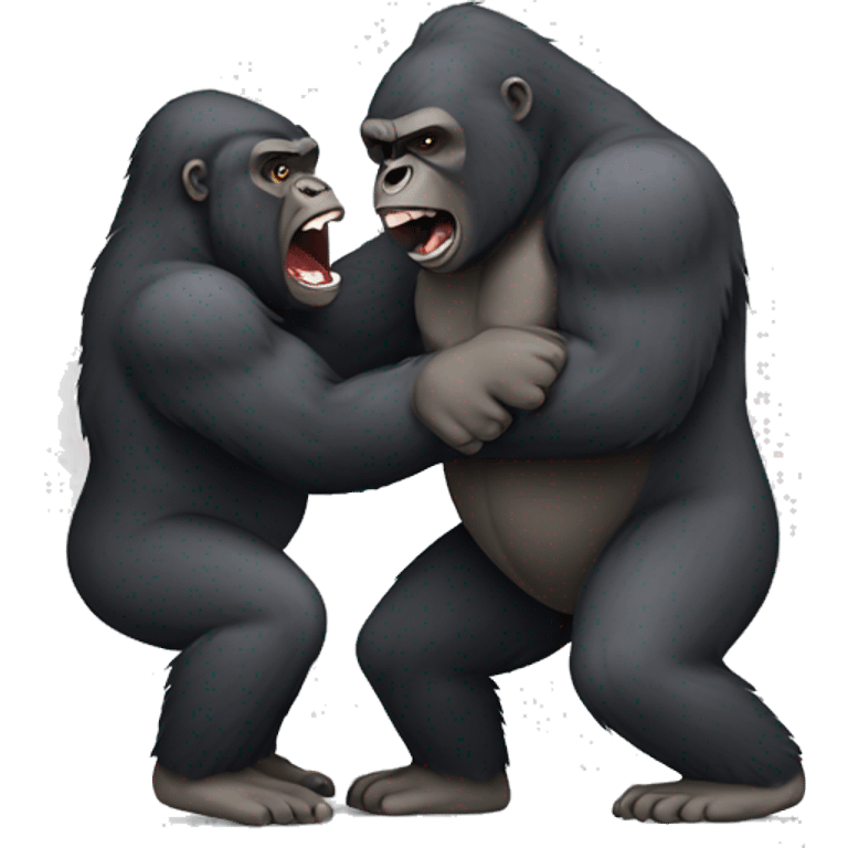 Gorilla and bear fighting emoji