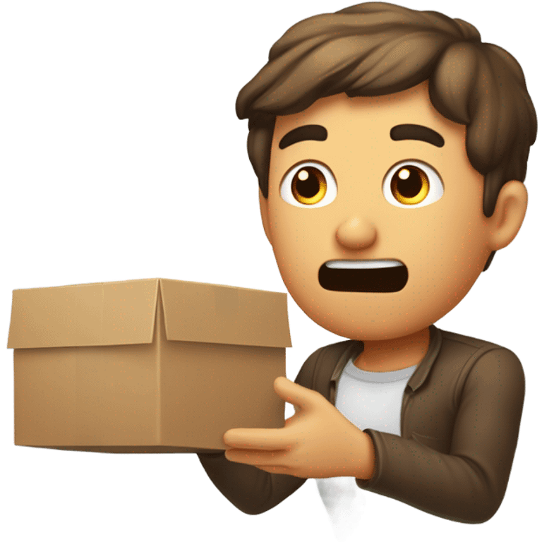 Guy controlling box with his mind  emoji