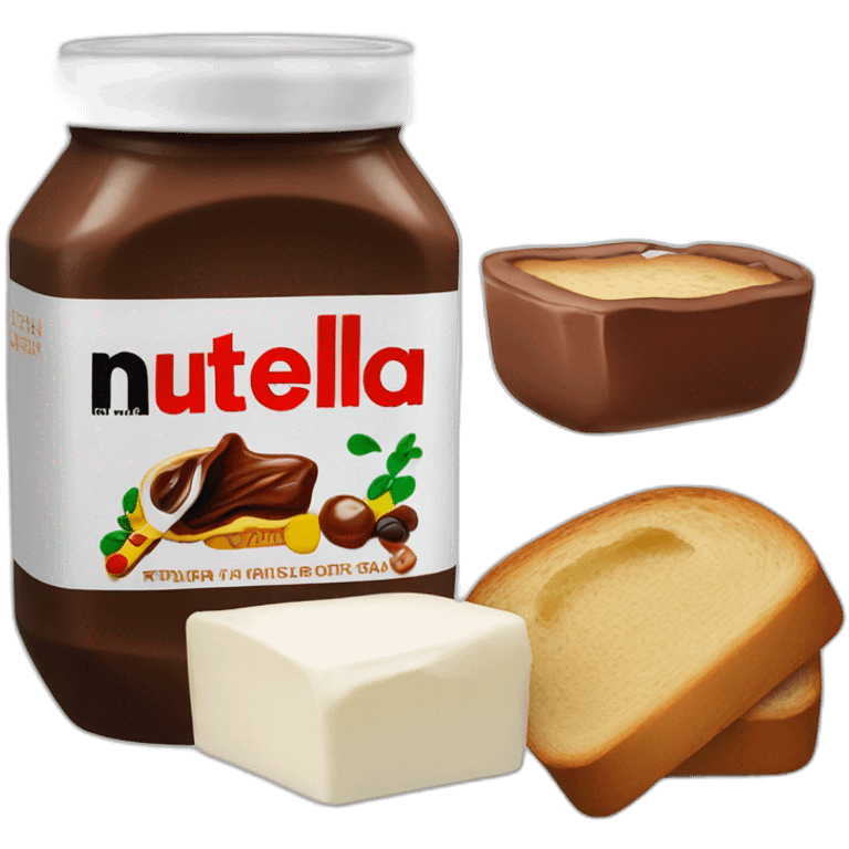 Nutella and bread with milk  emoji