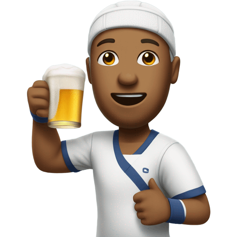 Tennis player drinking a beer emoji