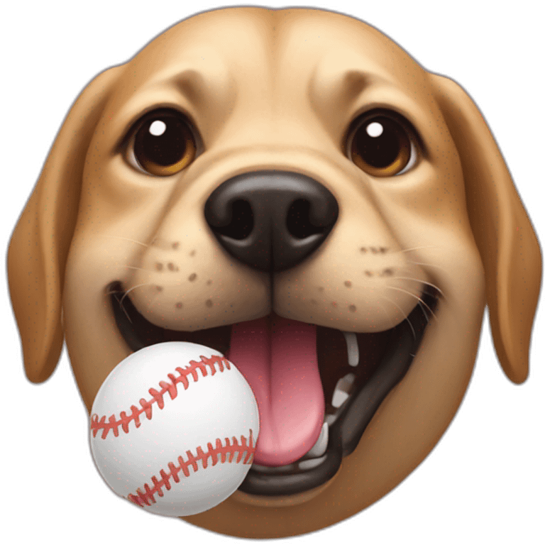 dog ball in mouth emoji