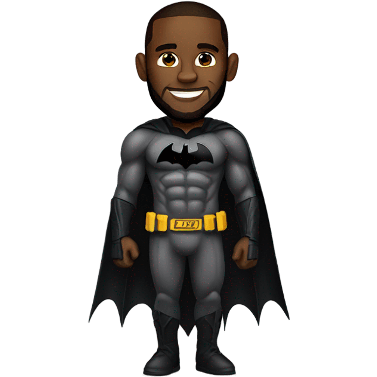 Lebron wearing Batman costume emoji