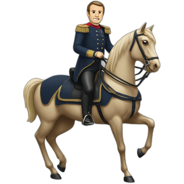 Macron sur un cheval emoji