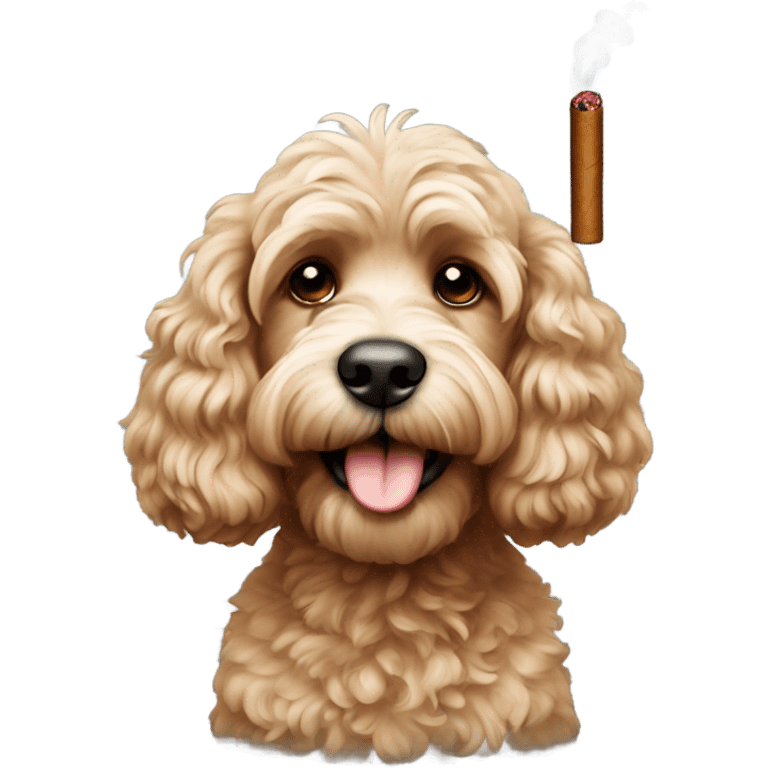 Cockapoo with a cigar emoji