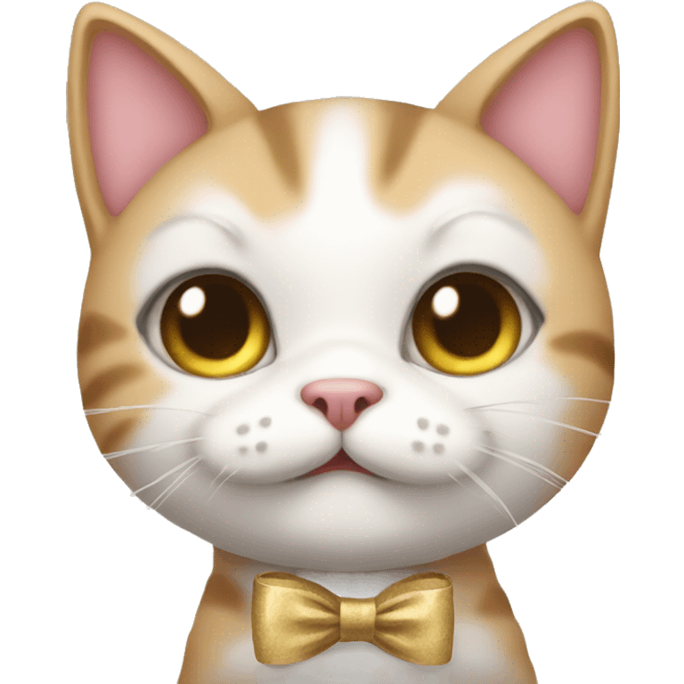 Cute cat with bow emoji