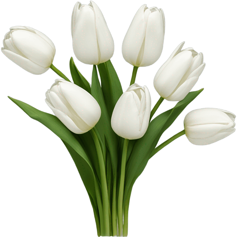 white tulip bouquet  emoji