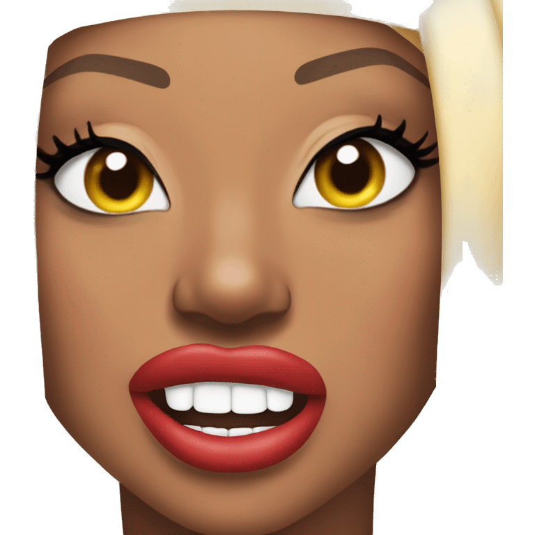 Winking lip bite tongue out emoji Megan thee stallion emoji