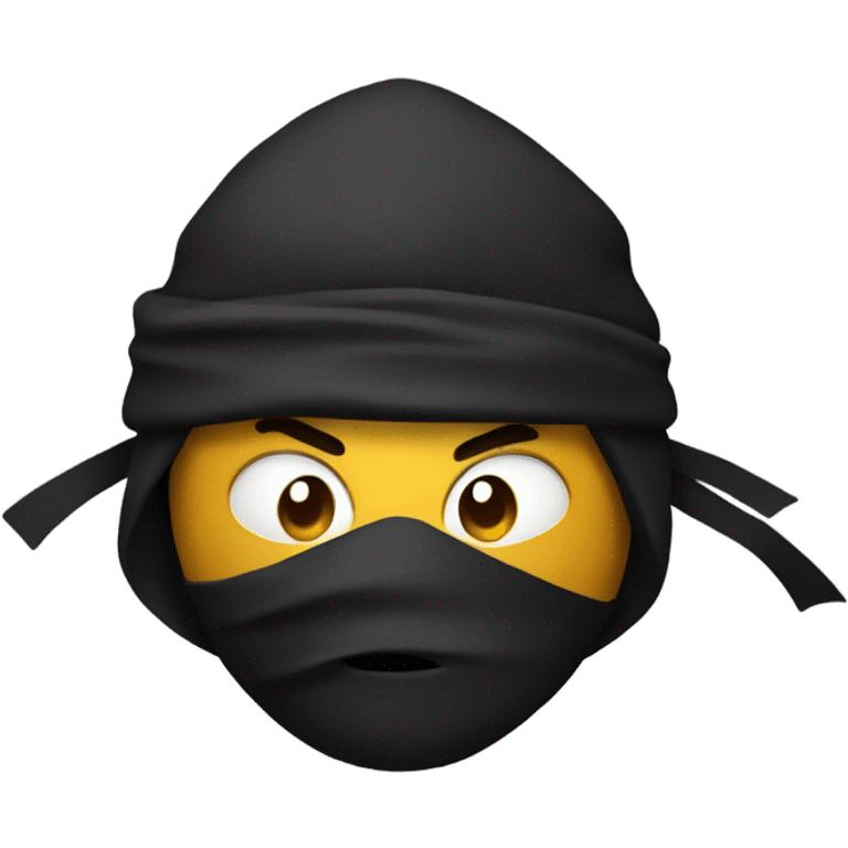 A poop emoji that is dressed as a ninja  emoji