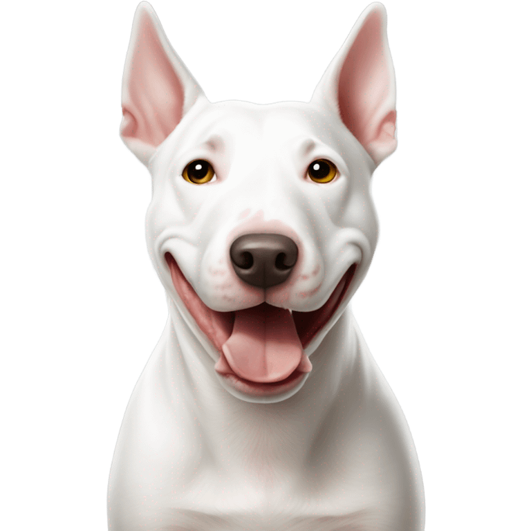 All white bull terrier bacon emoji