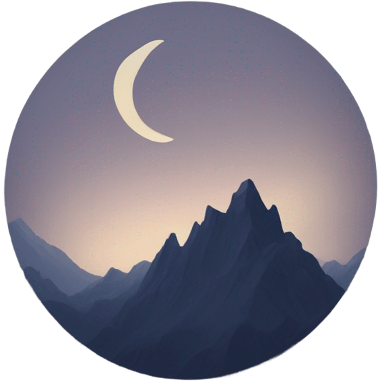 lune with moutain emoji