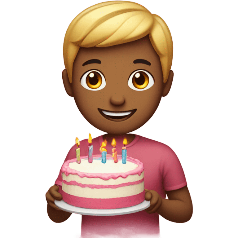 Emoji of a person holding a cake emoji